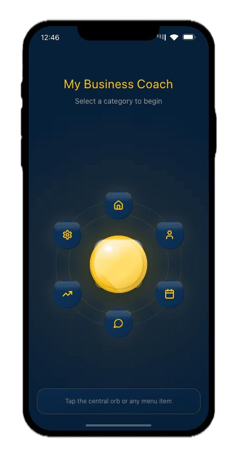 My Business Coach Mockup orb screen 1